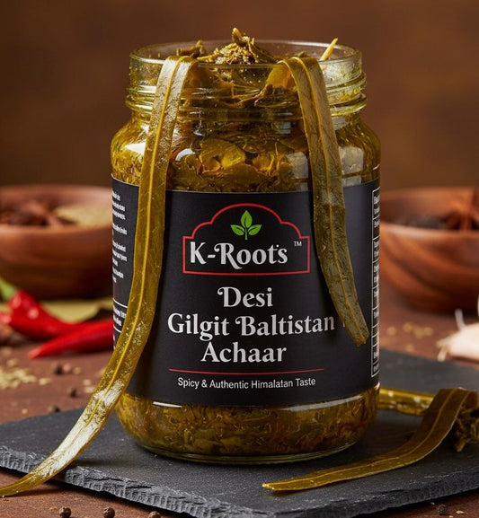 Authentic Desi Gilgit-Baltistan Isghar Saag Achaar - 500 Gram